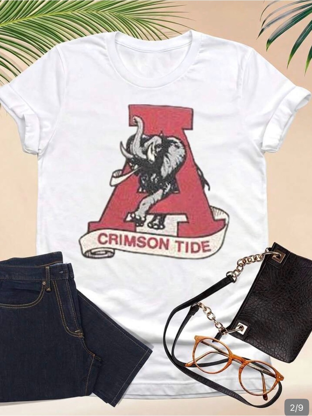 NEW- Crimson Tide White Graphic Tee Women's